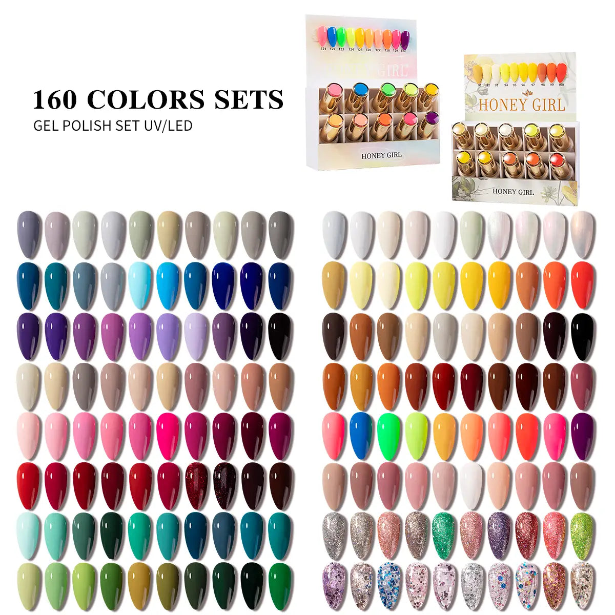 HONEY GIRL Gel Polish Set – 160 Colors - 12ml each