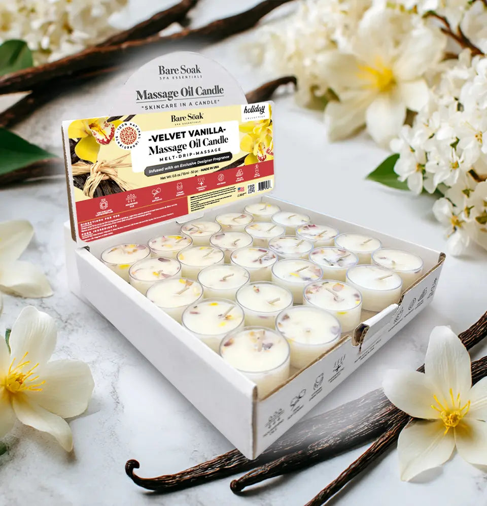 Floral Tea Light Massage Oil Candle – (50pc)