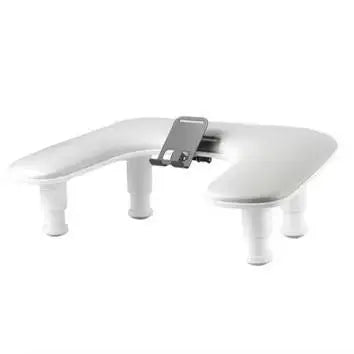 Gray U-Shaped ArmRest for Nails Salon with Rotating Built-In Phone Holder and Adjustable
