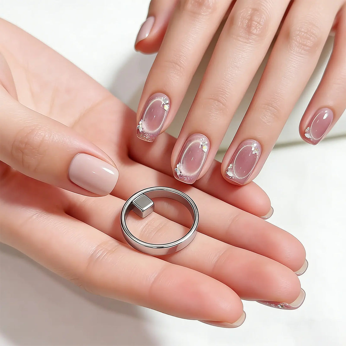 2 Sets Cat Eye Magnets - Ring & Cube Set (4pcs)
