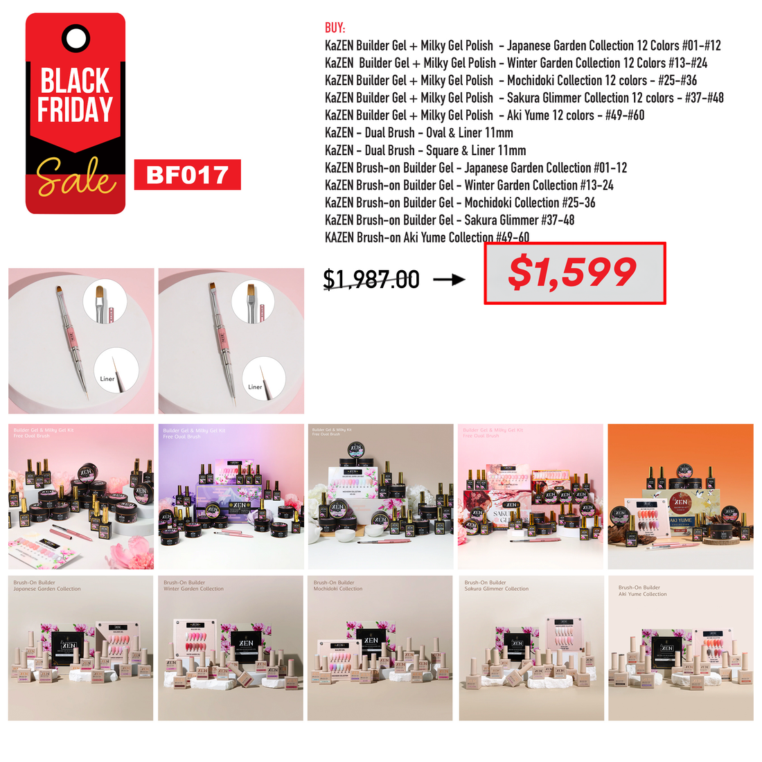 BLACK FRIDAY - KAZEN - Builder Gel Complete Set