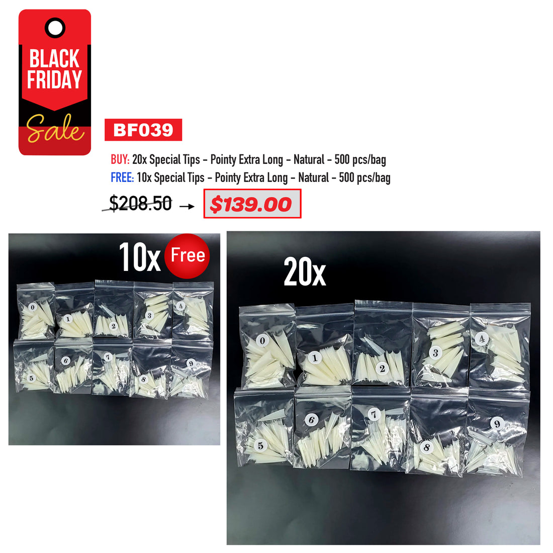 BLACK FRIDAY - Pointy Natural Tips Bags Bundle