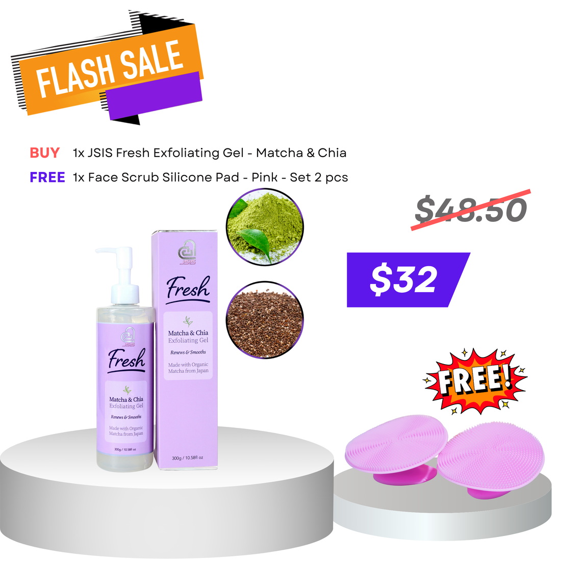 FLASH SALE - JSIS Exfoliating Gel & Scrub Bundle
