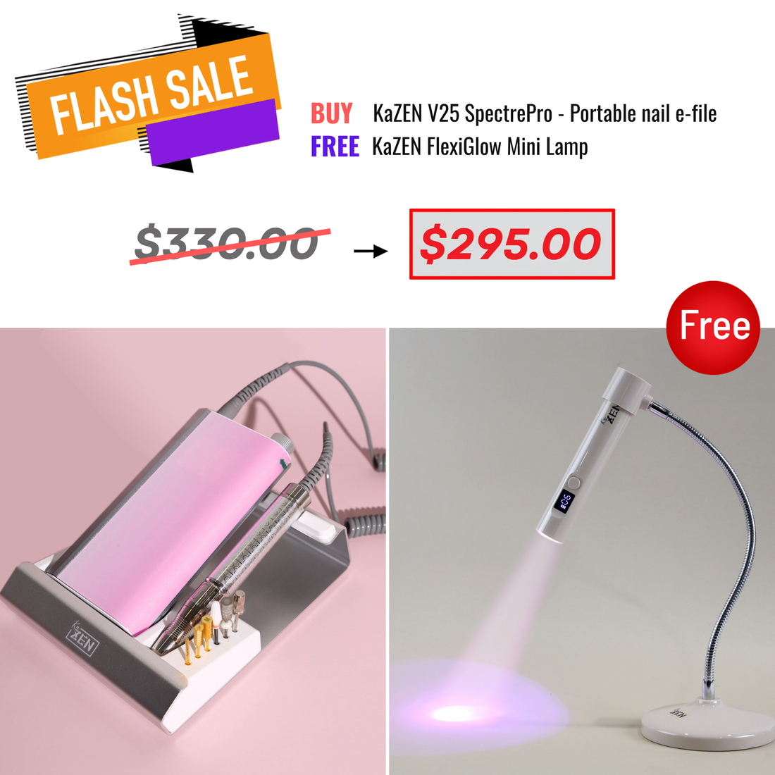 Buy 1 KaZEN V25 SpectrePro - Get 1 FlexiGlow Mini Lamp FREE
