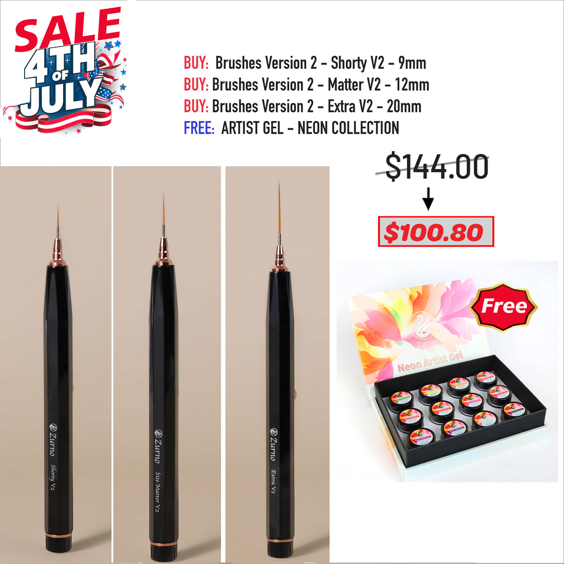 4TH JULY SALE - Brushes v2 & Artist Gel Bundle