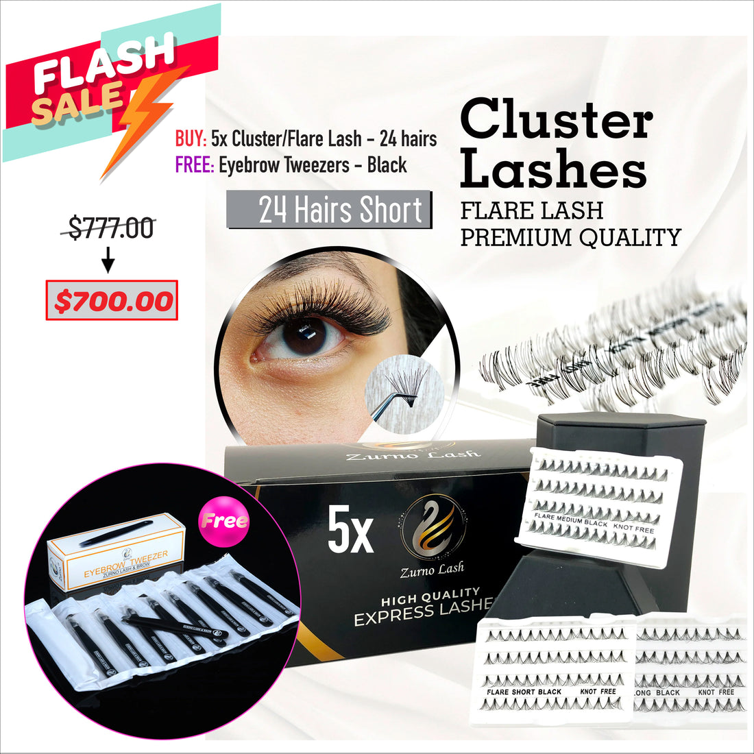 FLASH SALE - Cluster/Flare Lash - 24 Hair - Bundle