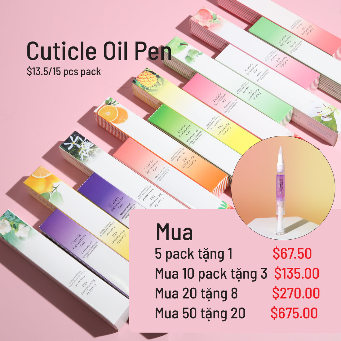 Cuticle Oil Pen Mix - 15 Flavors