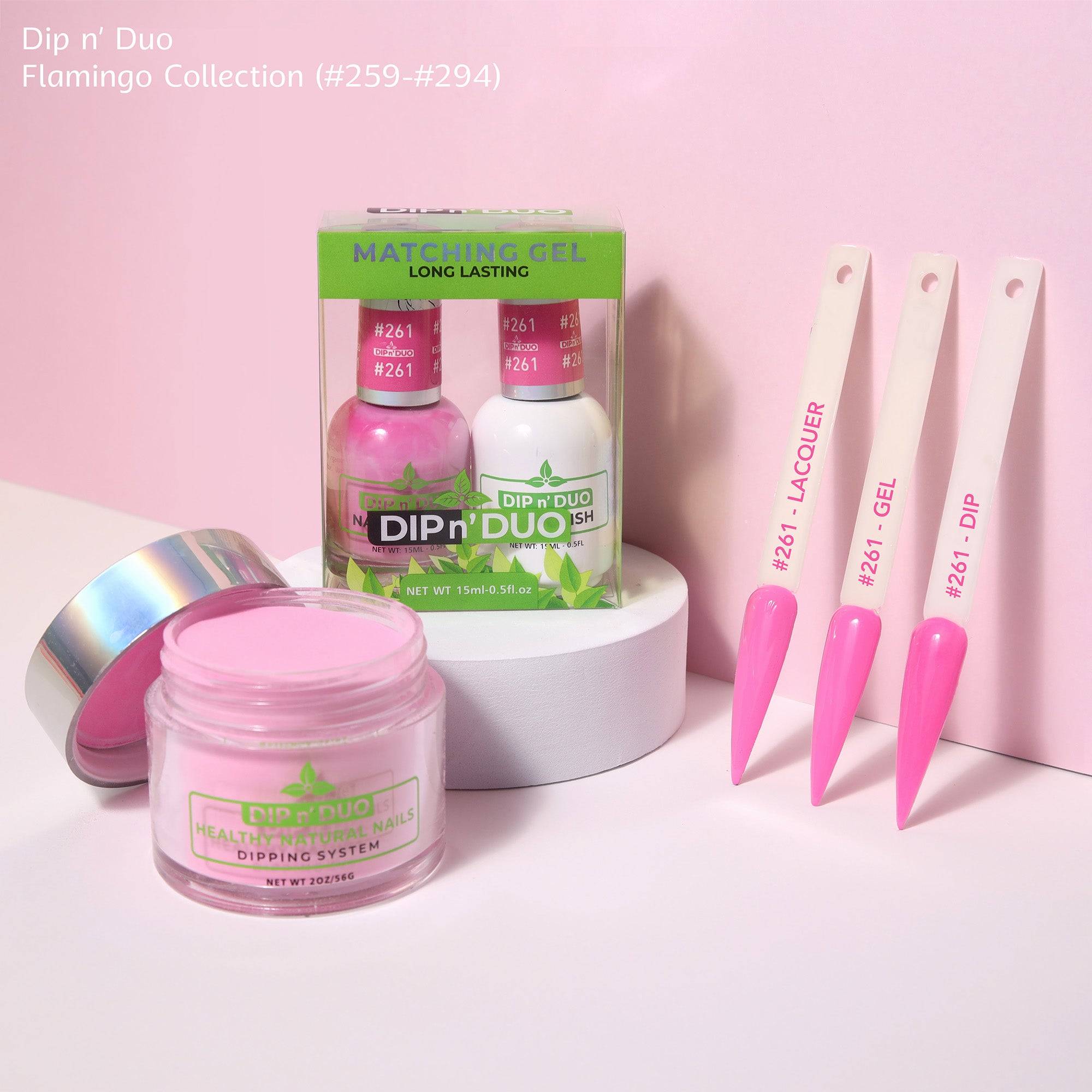 Dip n Duo Flamingo Collection Color 261 Gel polish Nail Lacquer Dipping Powder