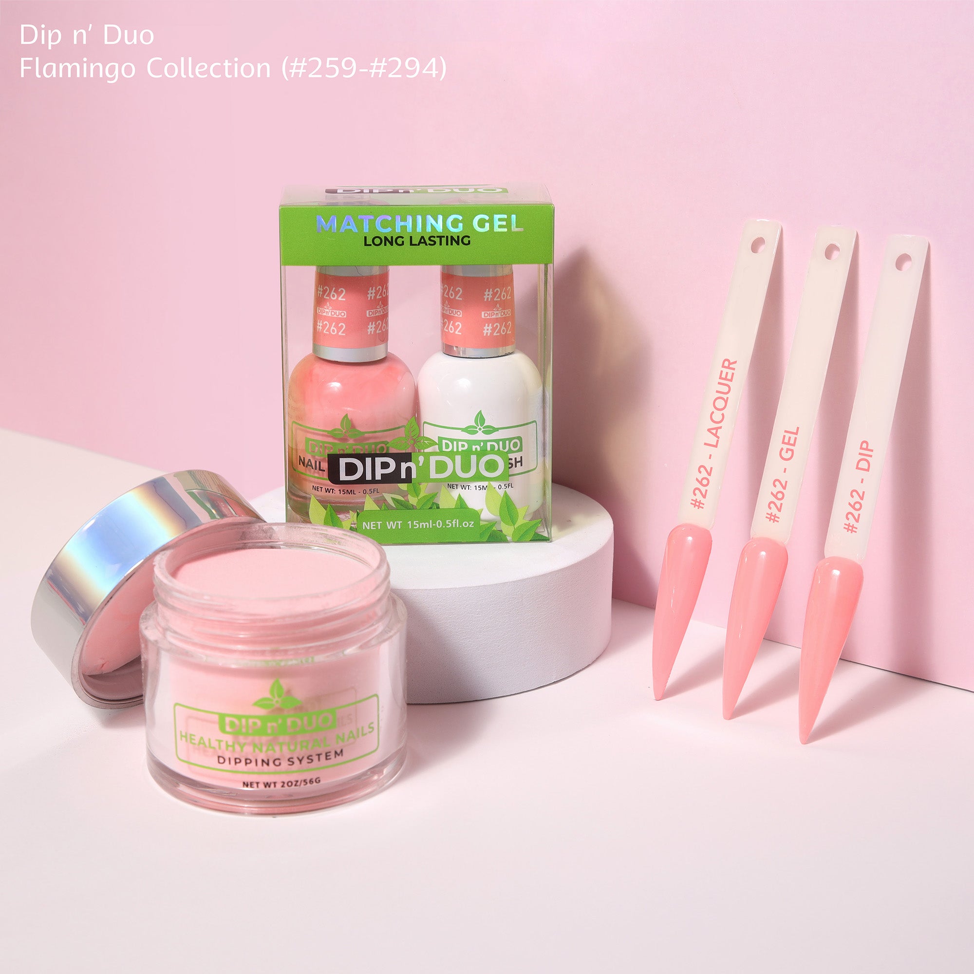 Dip n Duo Flamingo Collection Color 262 Gel polish Nail Lacquer Dipping Powder