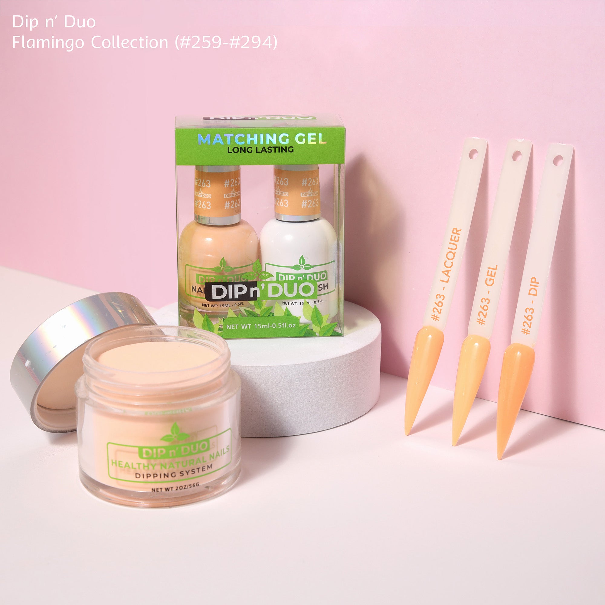 Dip n Duo Flamingo Collection Color 263 Gel polish Nail Lacquer Dipping Powder