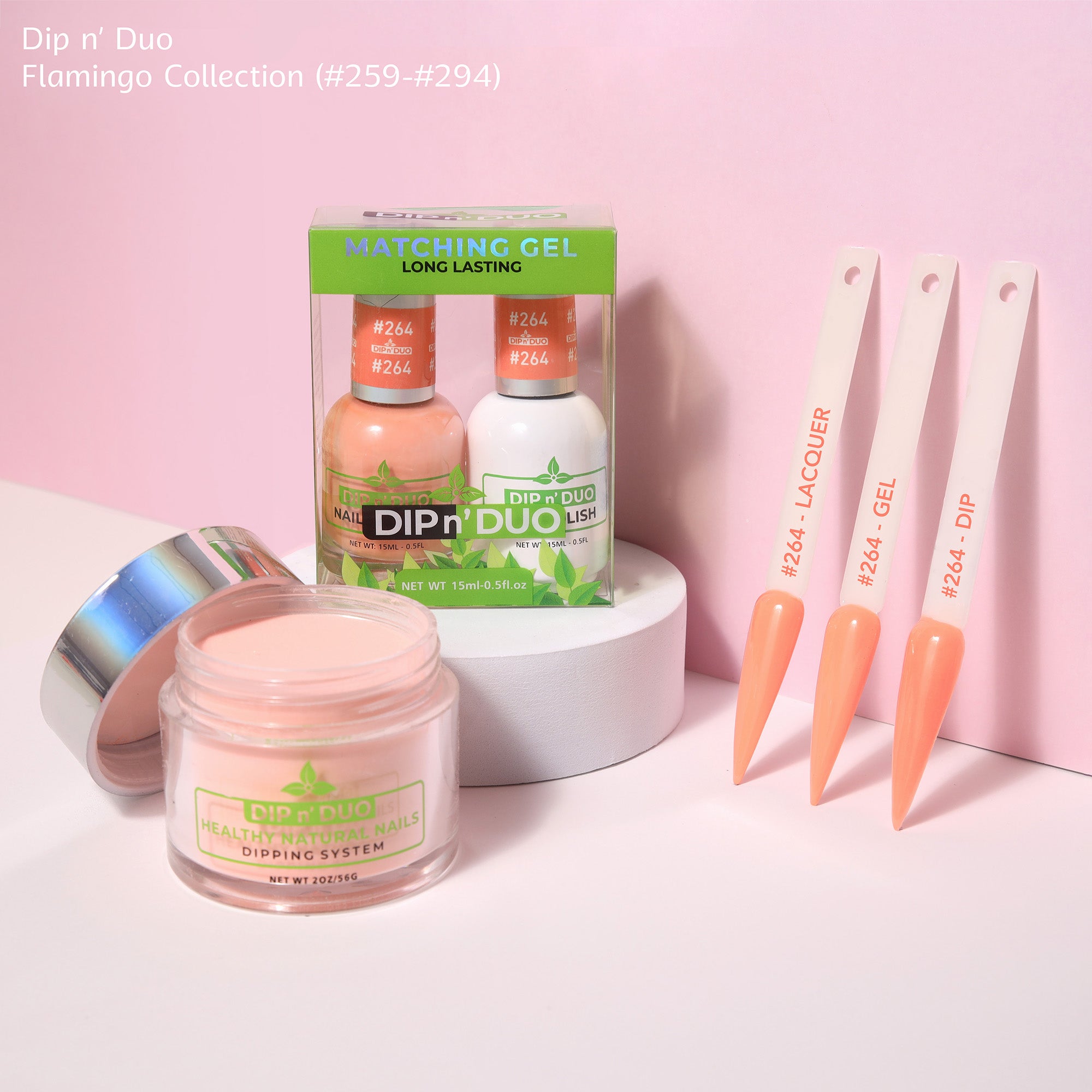 Dip n Duo Flamingo Collection Color 264 Gel polish Nail Lacquer Dipping Powder