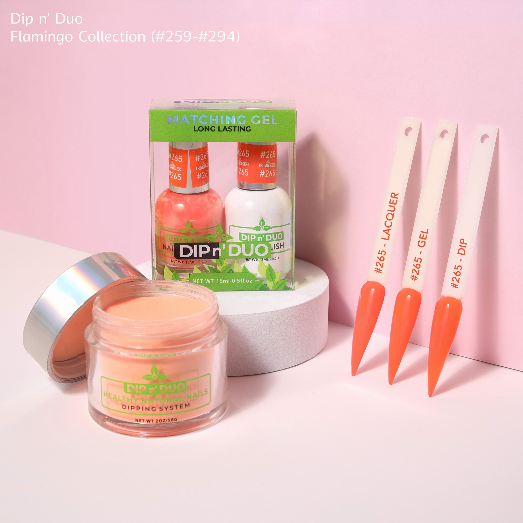 Dip n Duo Flamingo Collection Color 265 Gel polish Nail Lacquer Dipping Powder