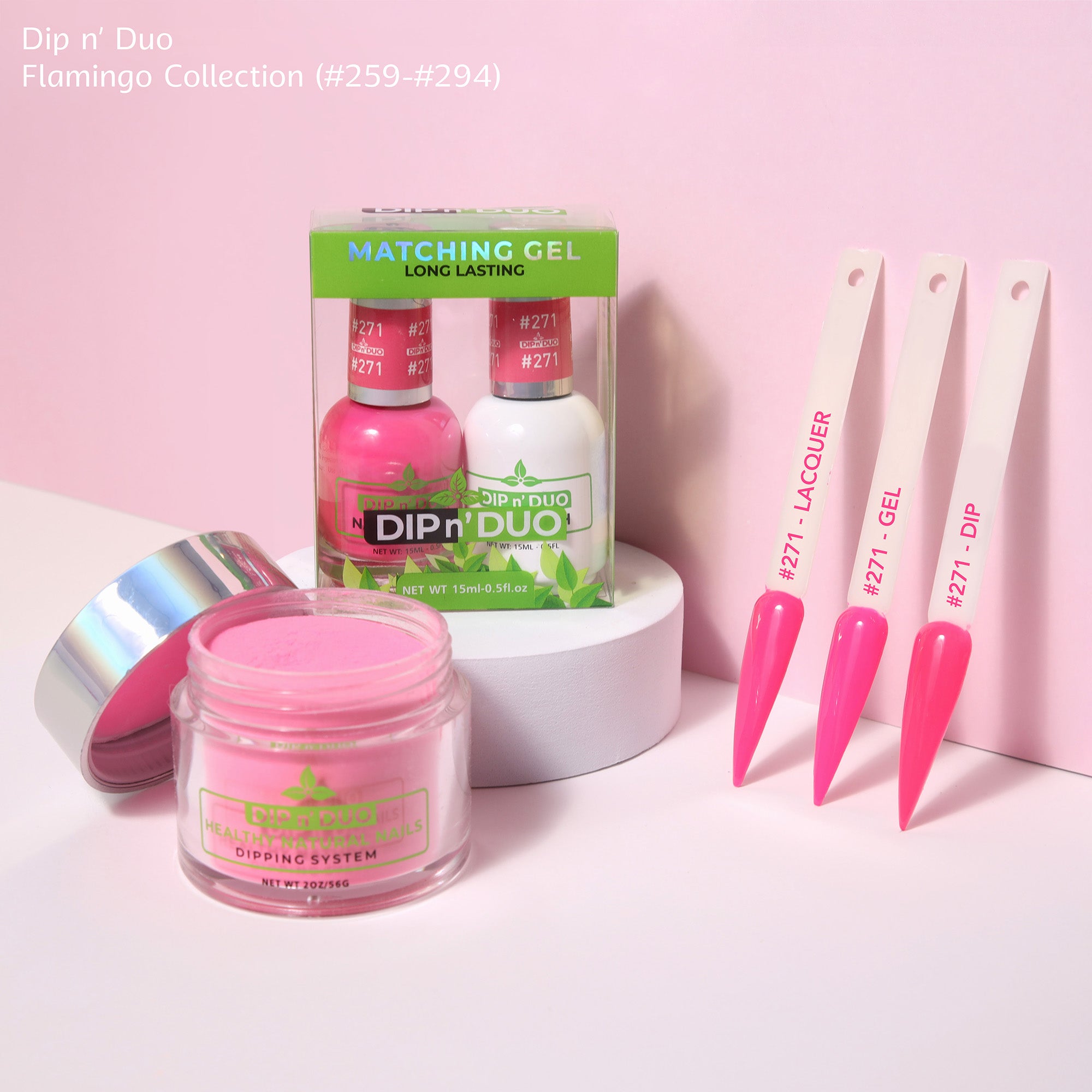 Dip n Duo Flamingo Collection Color 271 Gel polish Nail Lacquer Dipping Powder