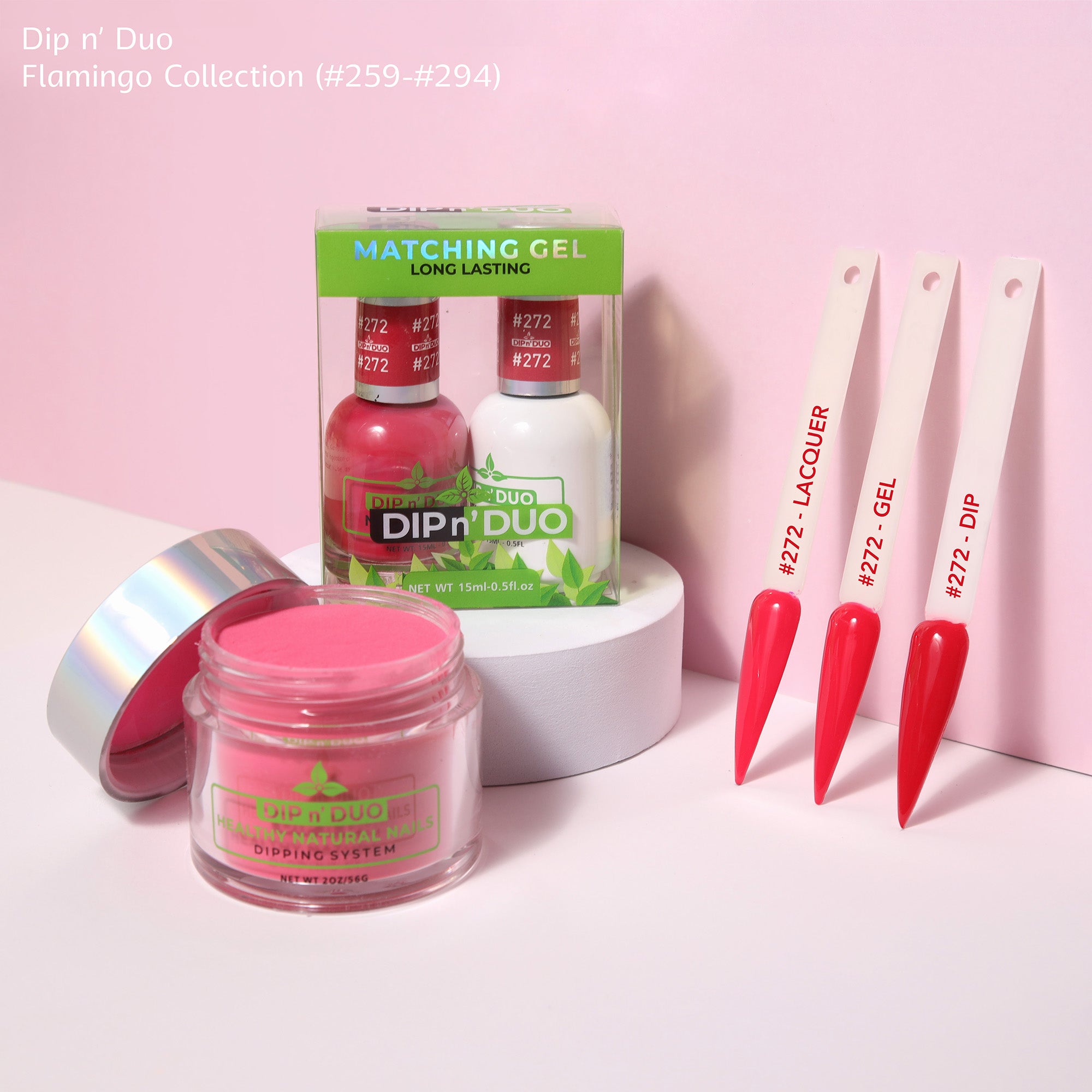 Dip n Duo Flamingo Collection Color 272 Gel polish Nail Lacquer Dipping Powder