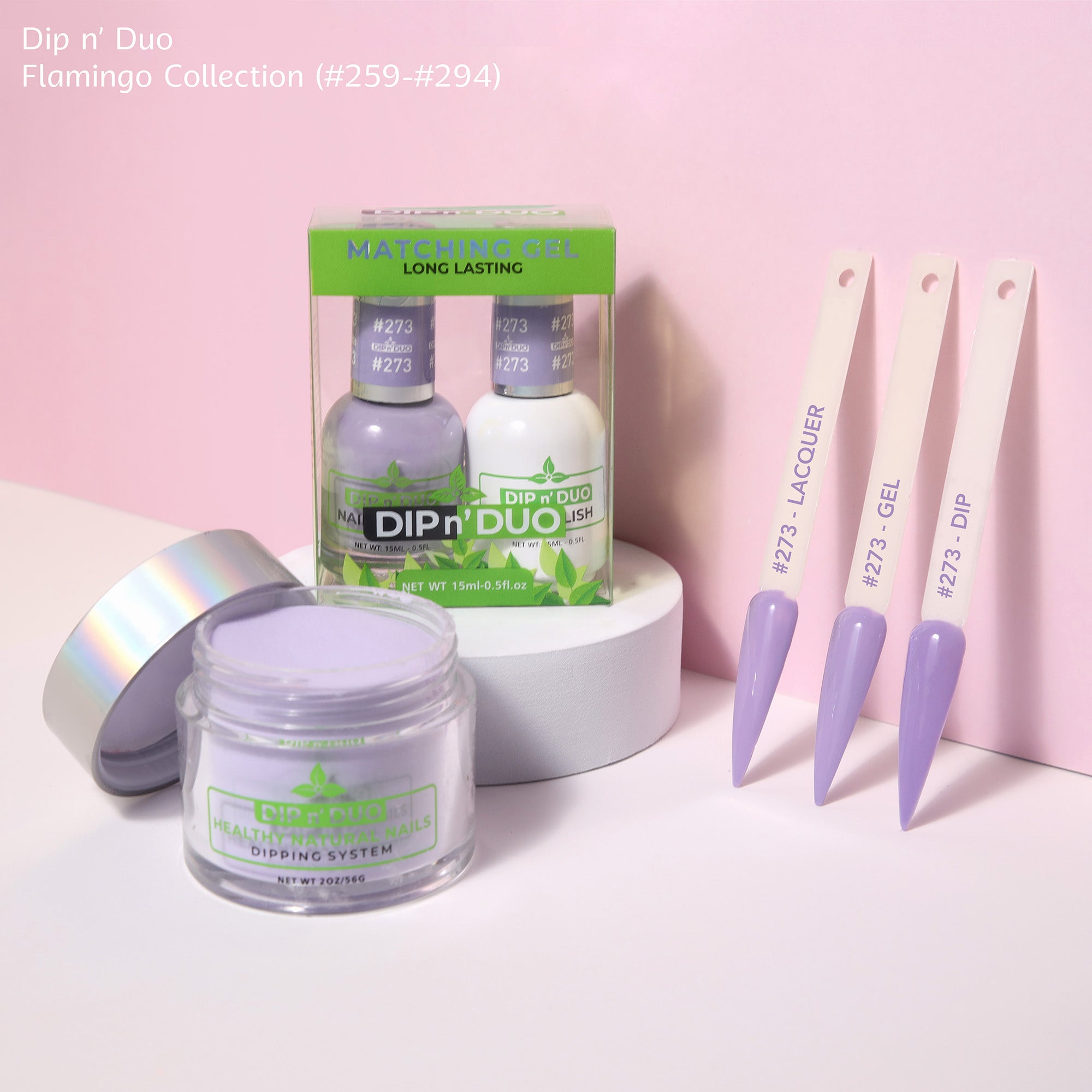 Dip n Duo Flamingo Collection Color 273 Gel polish Nail Lacquer Dipping Powder