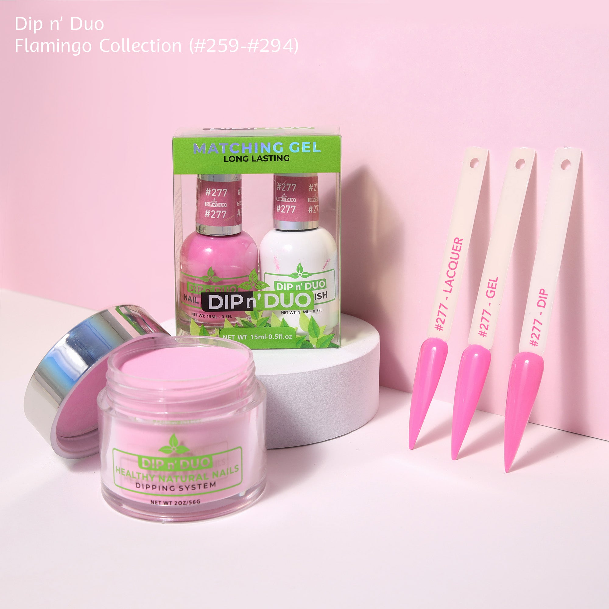Dip n Duo Flamingo Collection Color 277 Gel polish Nail Lacquer Dipping Powder