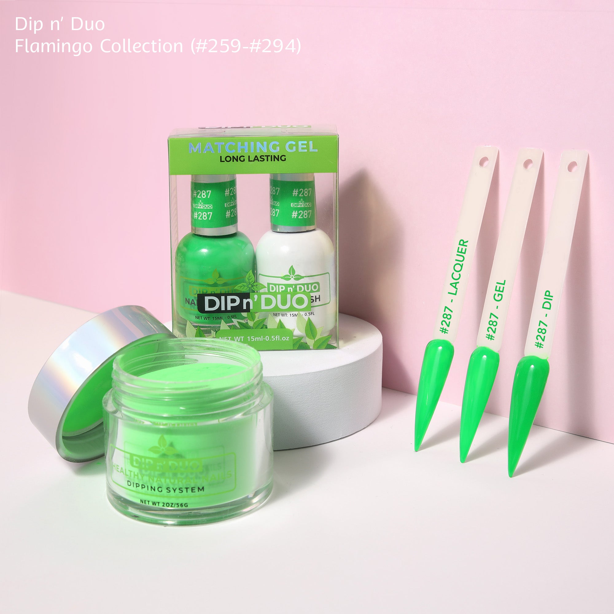Dip n Duo Flamingo Collection Color 287 Gel polish Nail Lacquer Dipping Powder