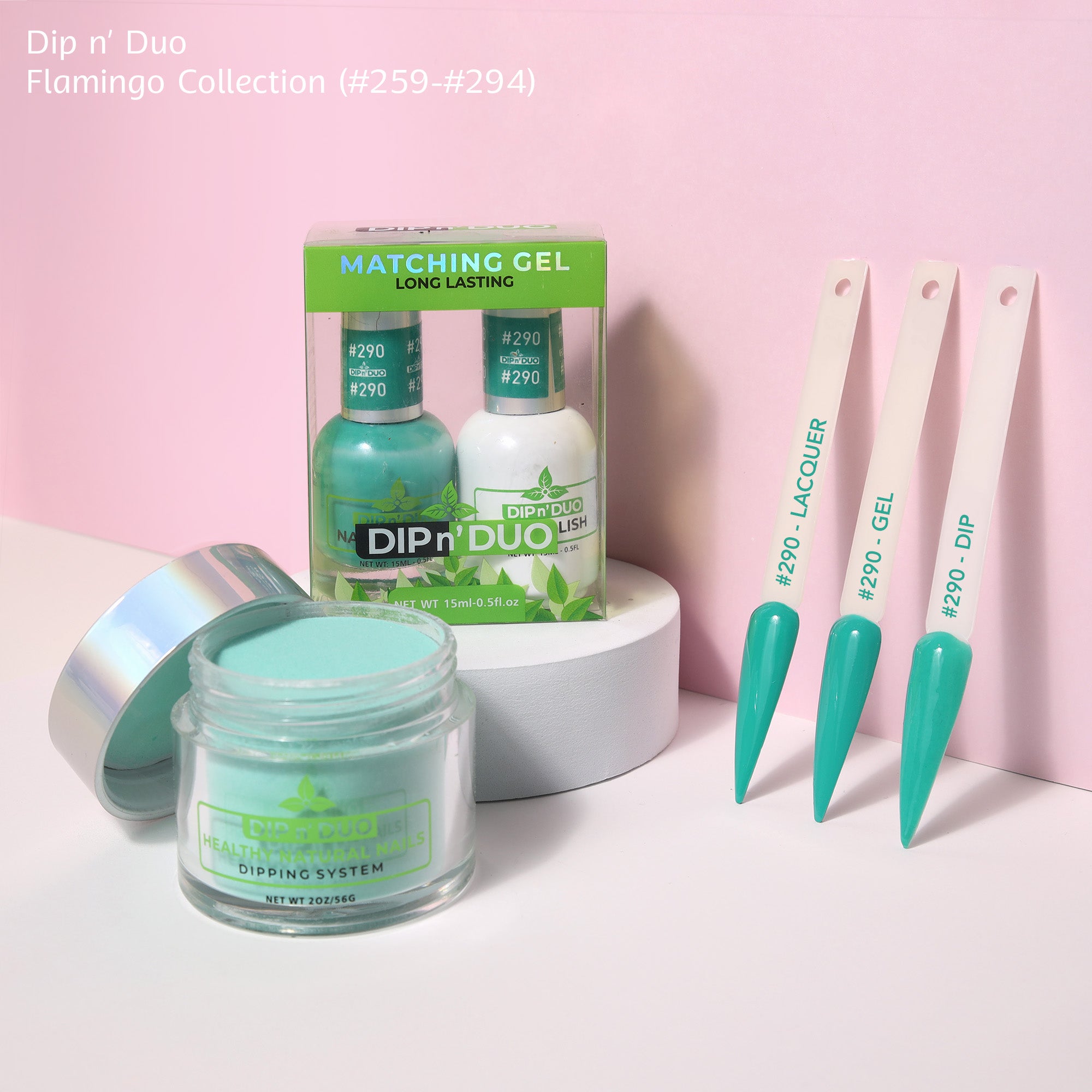 Dip n Duo Flamingo Collection Color 290 Gel polish Nail Lacquer Dipping Powder