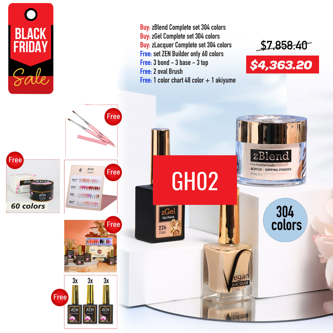 BLACK FRIDAY SALE - zBlend zGel zLacquer KAZEN - Complete Set