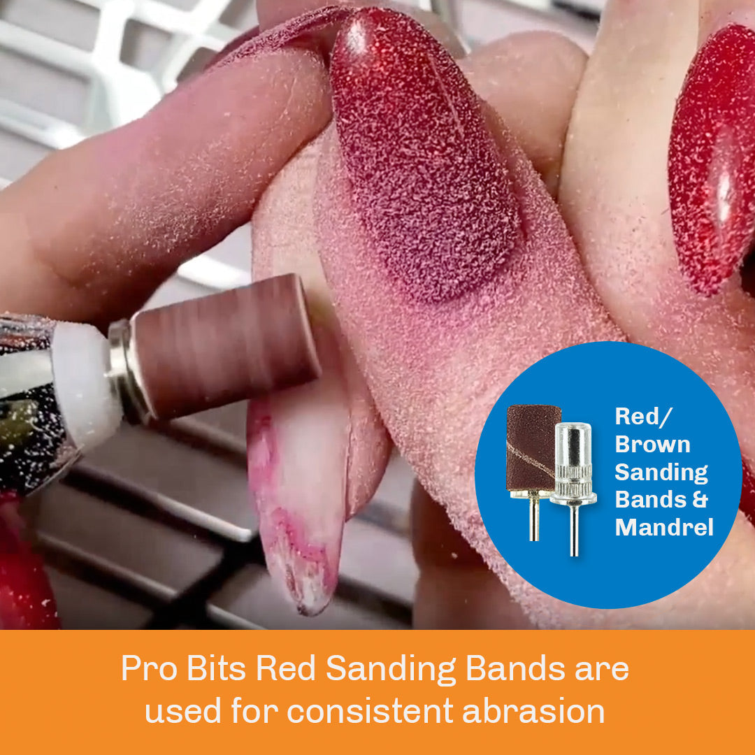 Red-Brown Sanding Bands and Mandrel Bundle