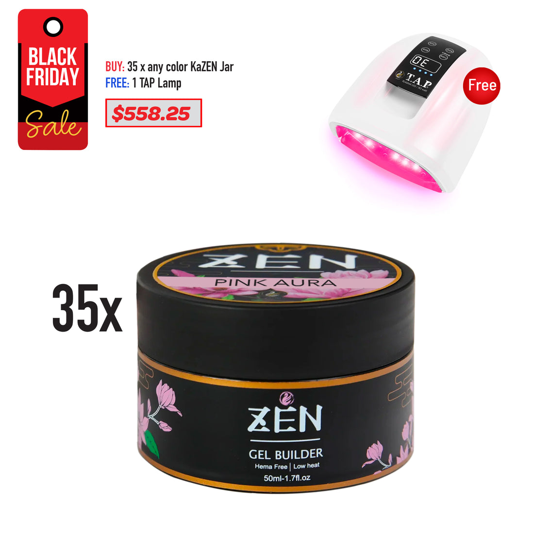 BLACK FRIDAY SALE - MIX 35 KAZEN Builder Gel - FREE Lamp