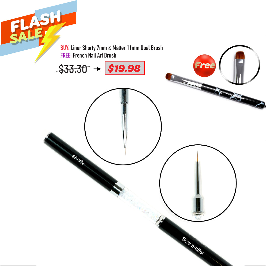 FLASH SALE - Liner Shorty & French Nail Art Brush Bundle