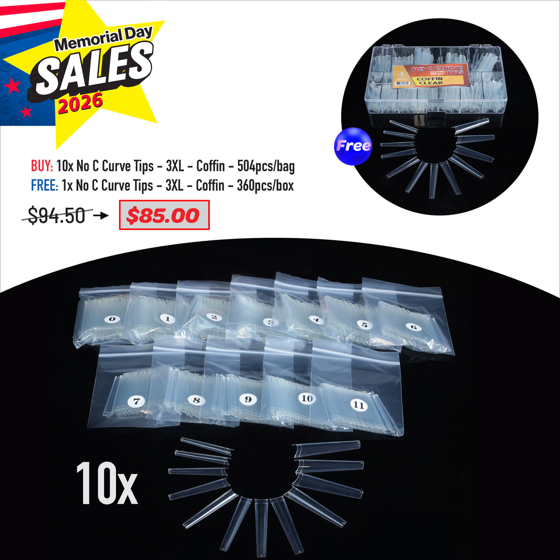MEMORIAL DAY DEAL - No C Curve Tips - 3XL Bundle