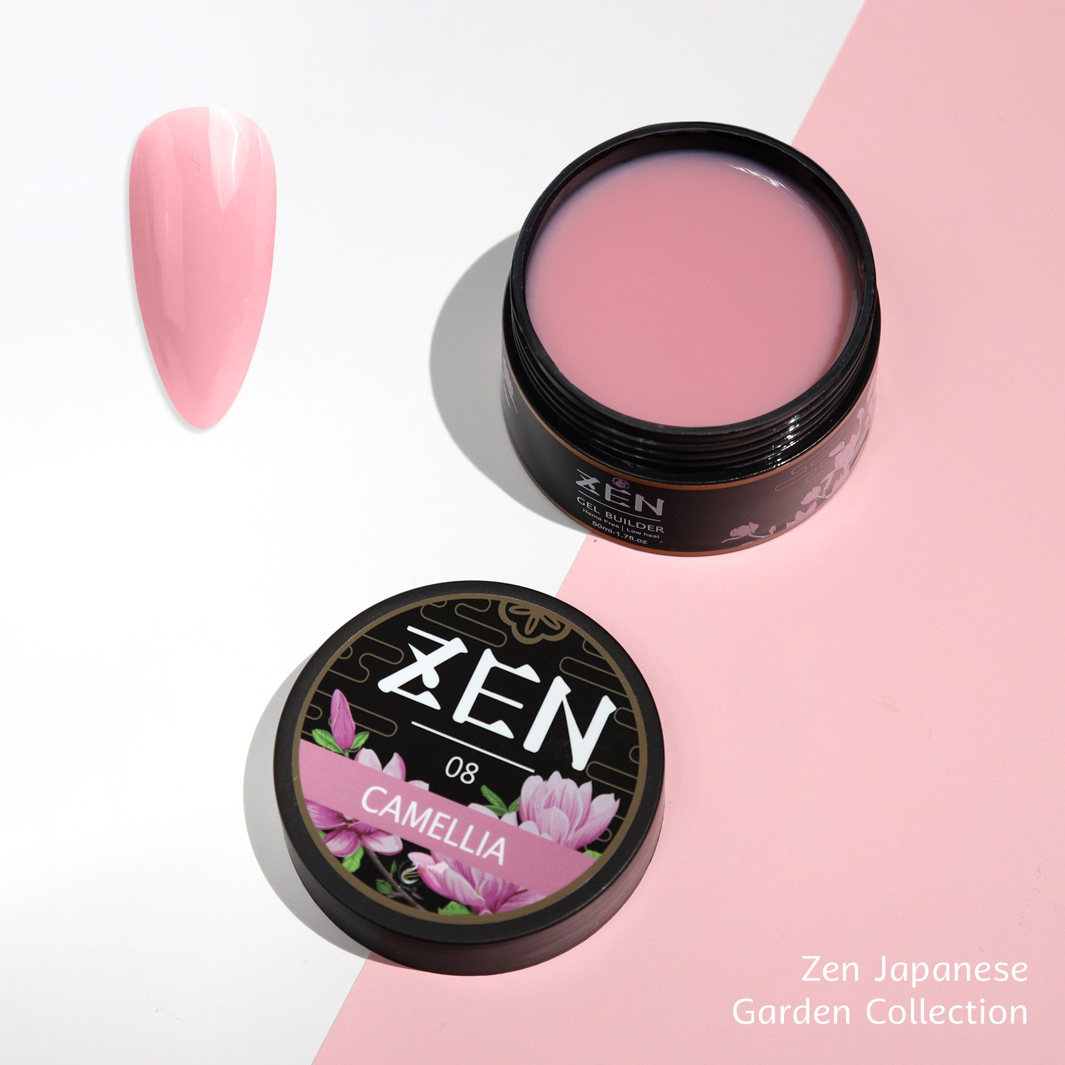 Zen Builder Gel Japanese Garden Collection Color 08 – professional builder gel for creating elegant, natural-looking nails with a soft, subtle hue.