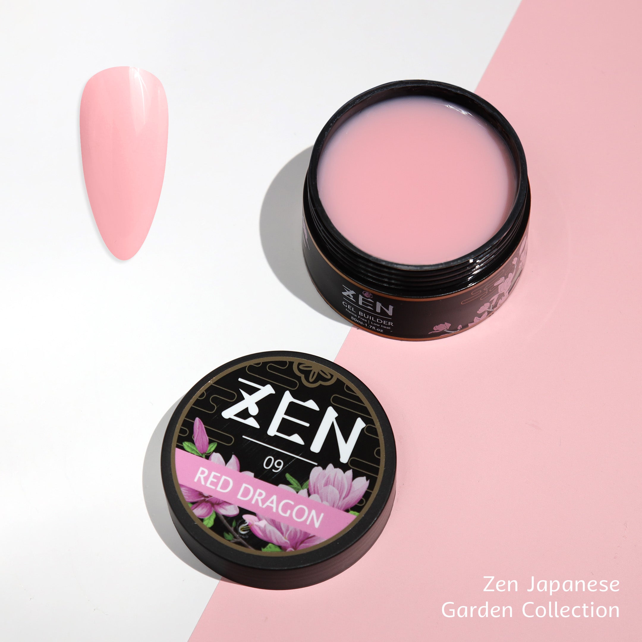 Zen Builder Gel Japanese Garden Collection Color 09 – professional builder gel for creating elegant, natural-looking nails with a soft, subtle hue.