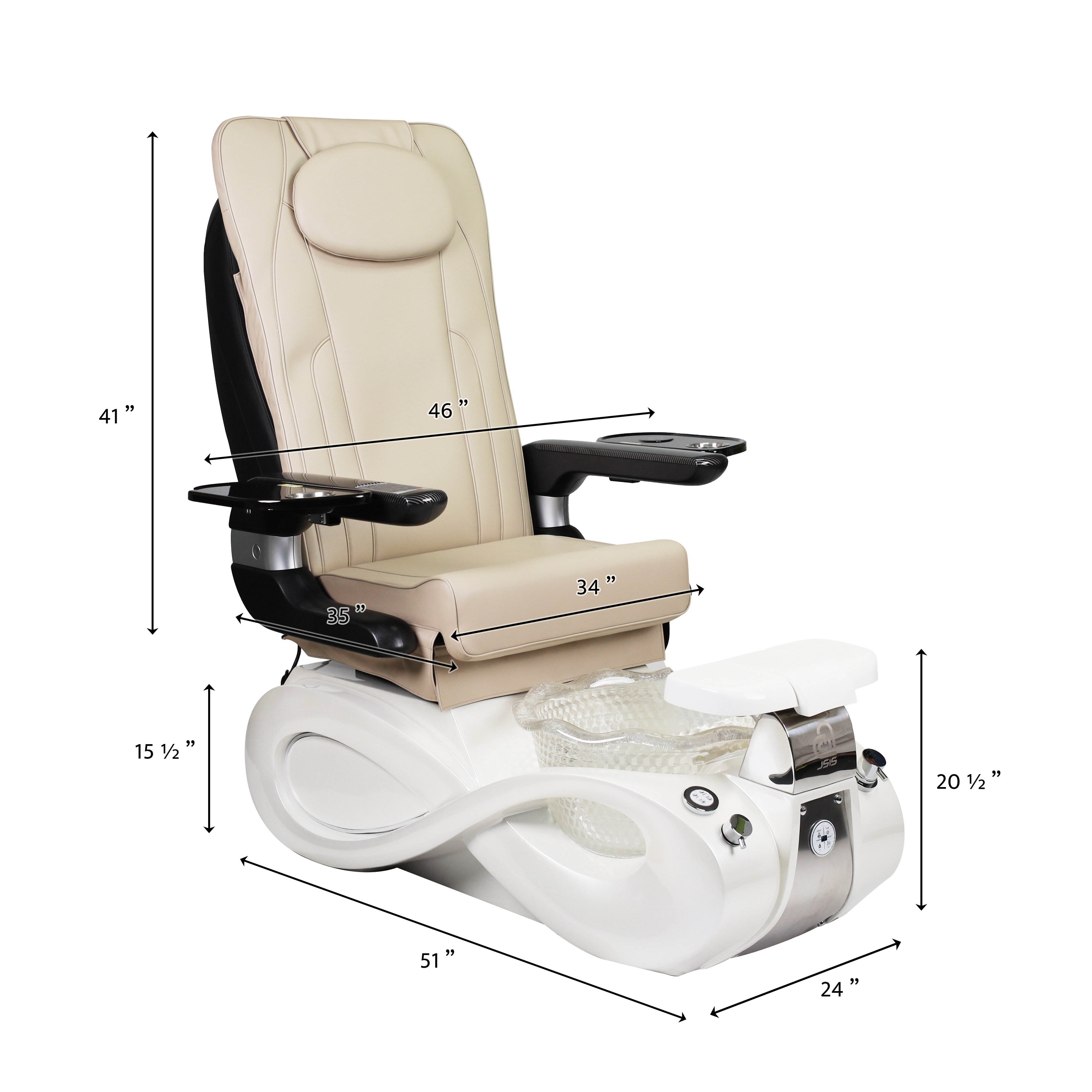 JSIS - Pedicure Spa Chair - Model B - Infinity - FREE Olivia Stool