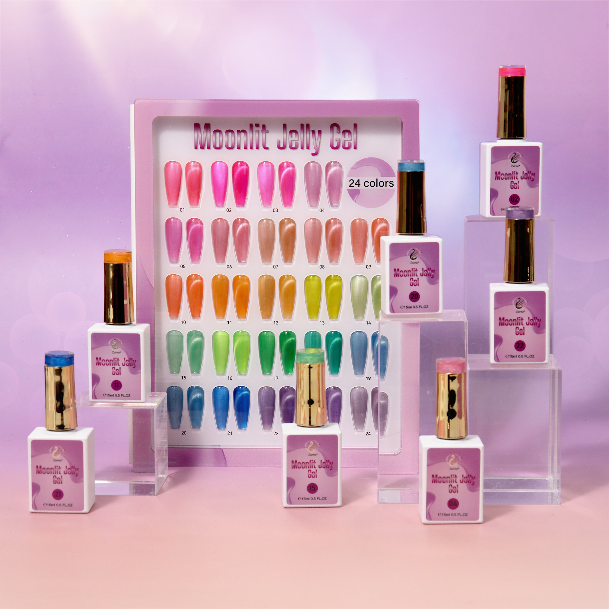 Moonlit Jelly Gel Collection #1-24 – Nailsjobs by Zurno