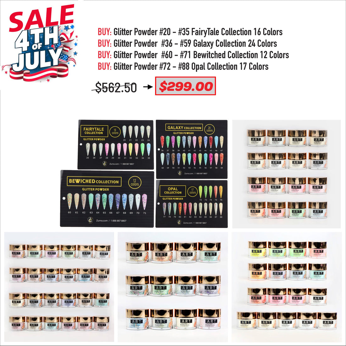 4TH JULY SALE - Glitter Powder 4 Collections Bundle