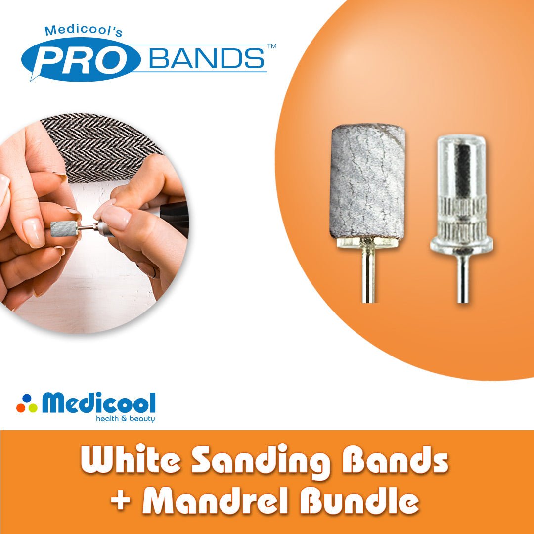 White Sanding Bands and Mandrel Bundle