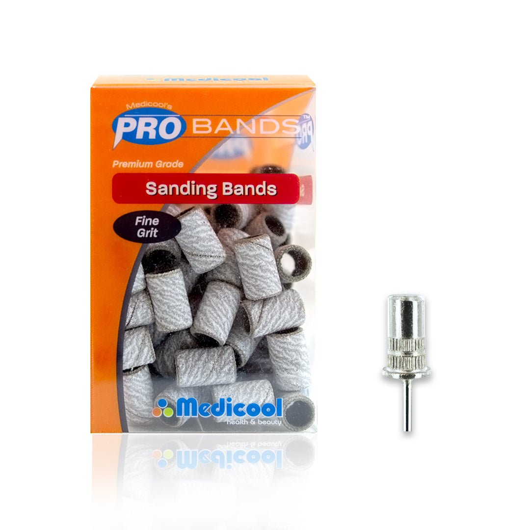 White Sanding Bands and Mandrel Bundle