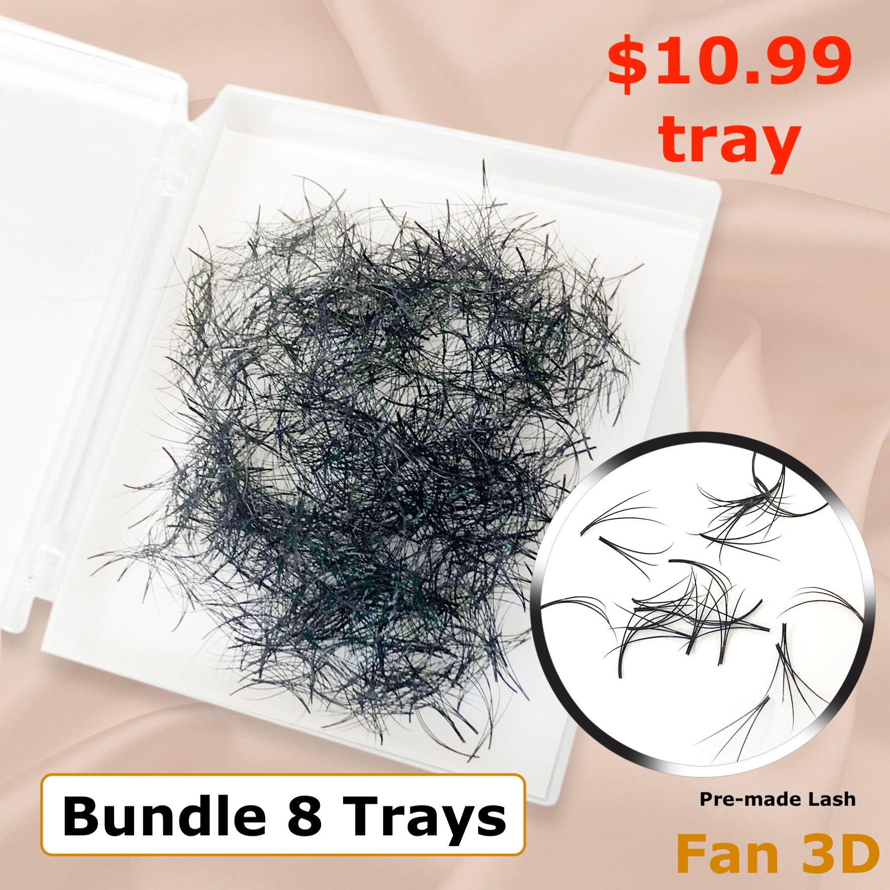 Pre-made Lash - Fan 3D - Curl, Thickness & Length Optional