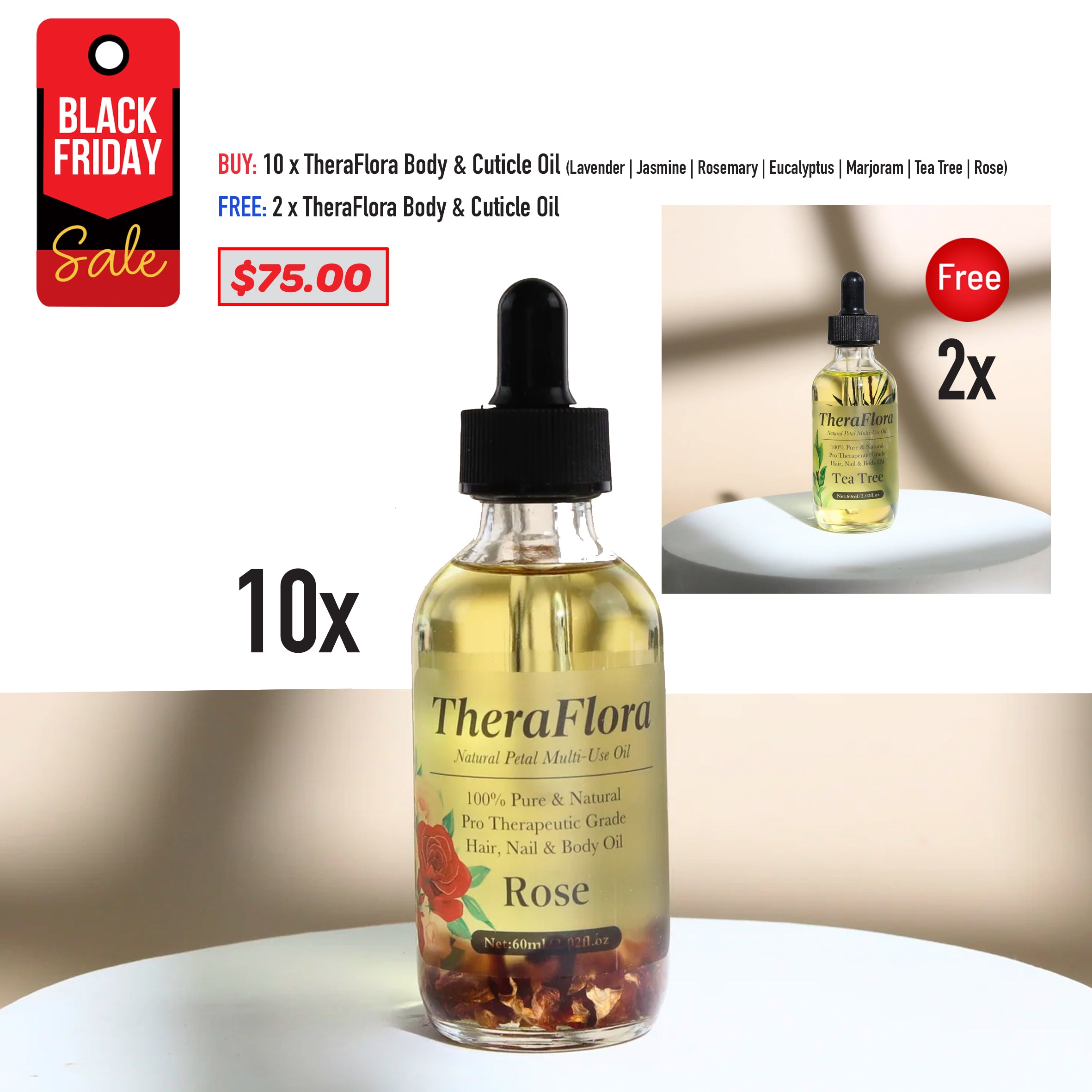 FLASH SALE - TheraFlora Body &amp; Cuticle Oil Buy 10 Get 2 Free