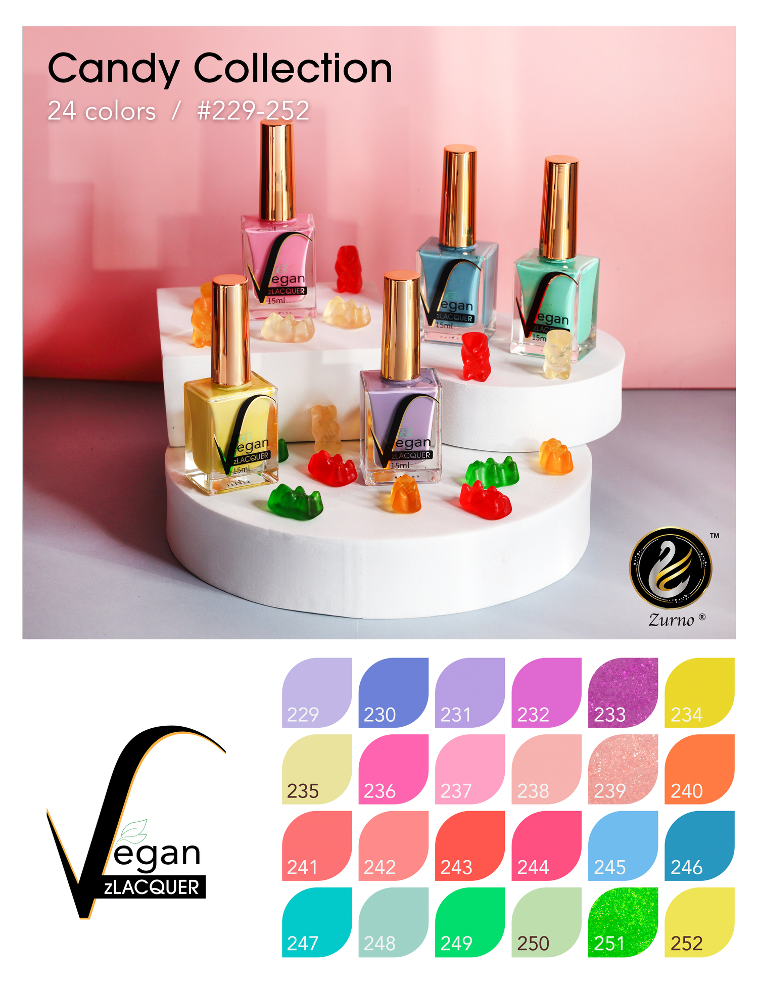 zBlend - zGel - zLacquer | #229 - #252 Candy Collection - 24 zBlend - zGel - zLacquer | #229 - #252 Candy Collection - 24
