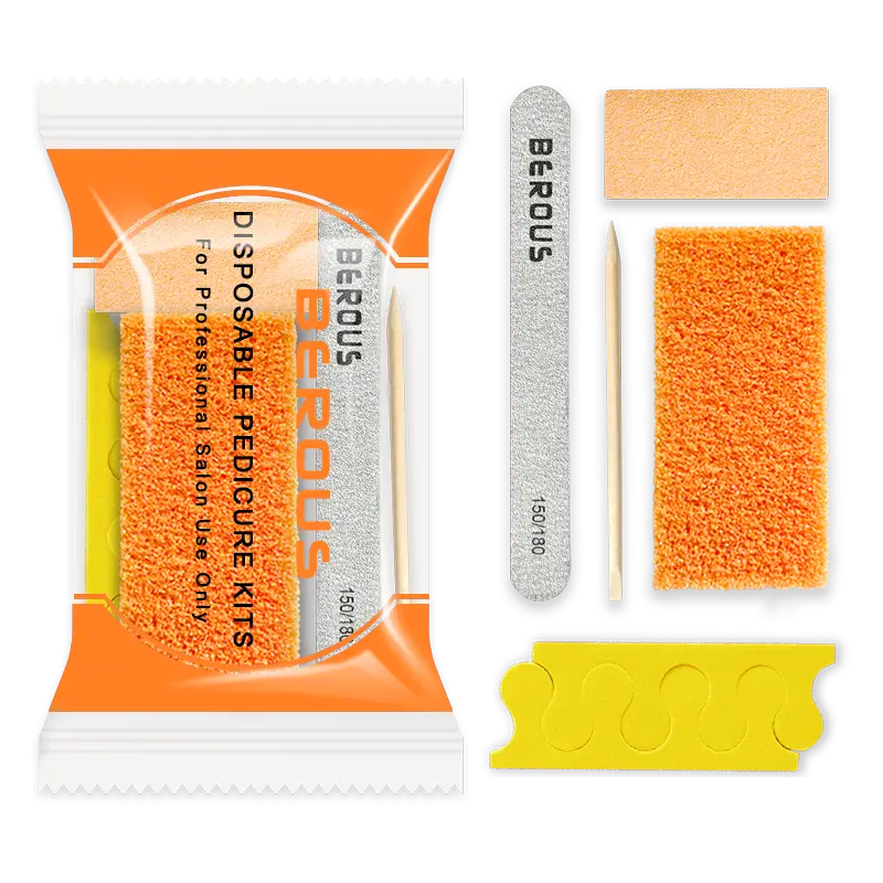 Berous Factory Price 200sets/case Professional 4pcs Pedicure Manicure Kit for Nail Spa