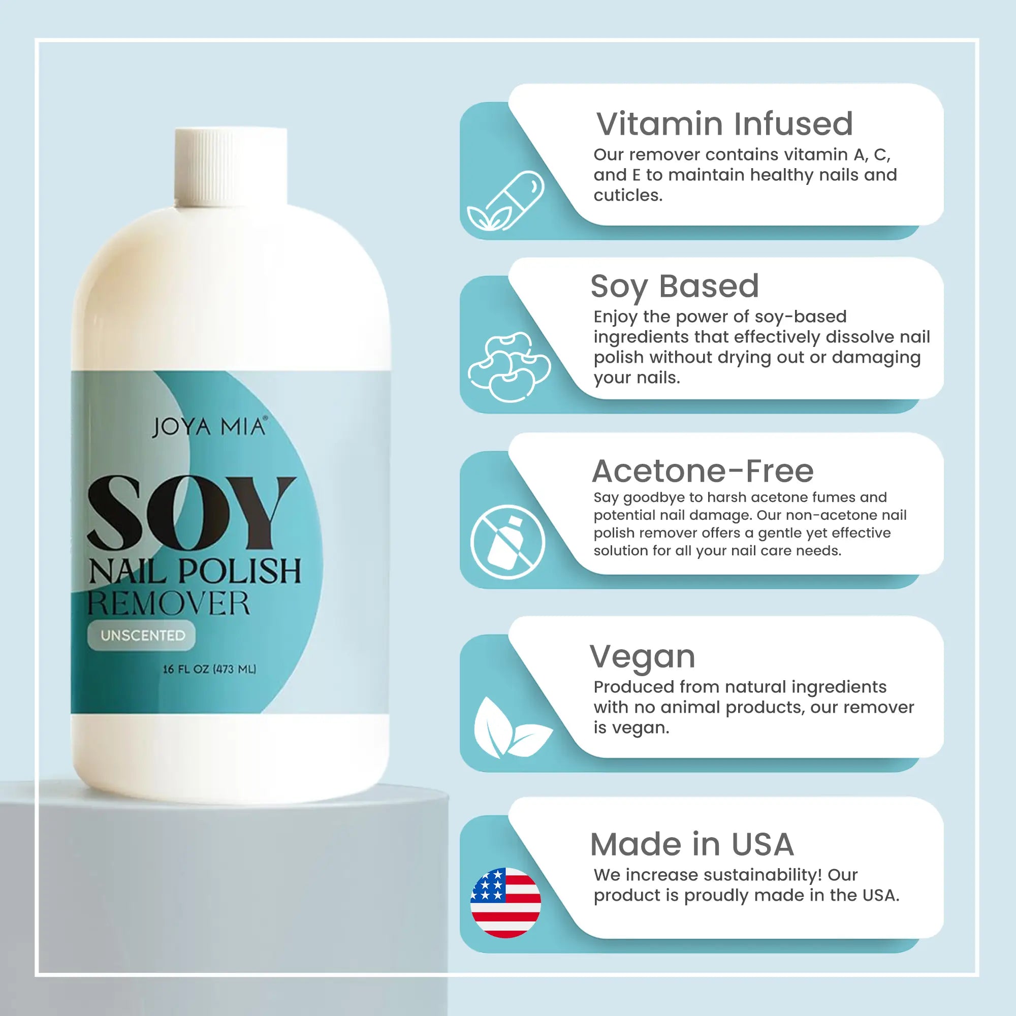 JOYA MIA Soy Nail Polish Remover - Acetone-Free