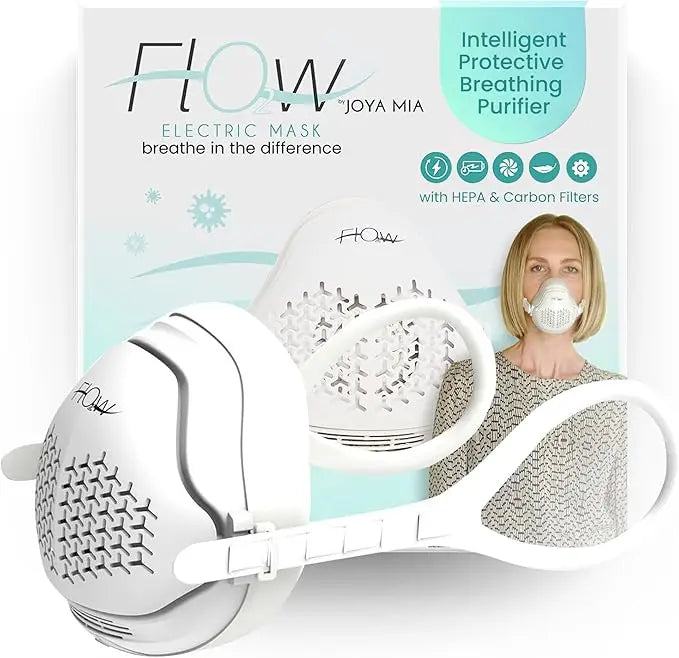 o2 Flow Electrical Air Purifier Mask with HEPA and Carbon Filter