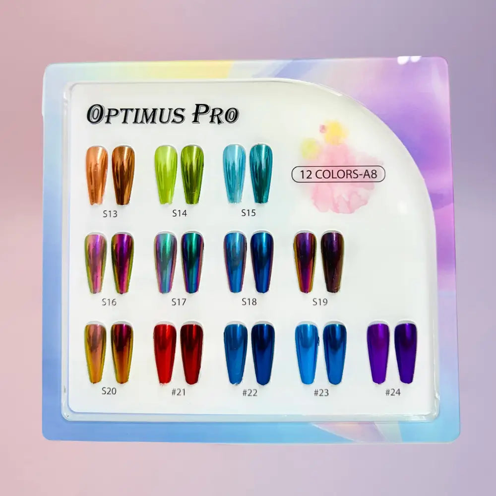 Optimus Pro 12 Color Chrome Kit - A8 – Nailsjobs by Zurno