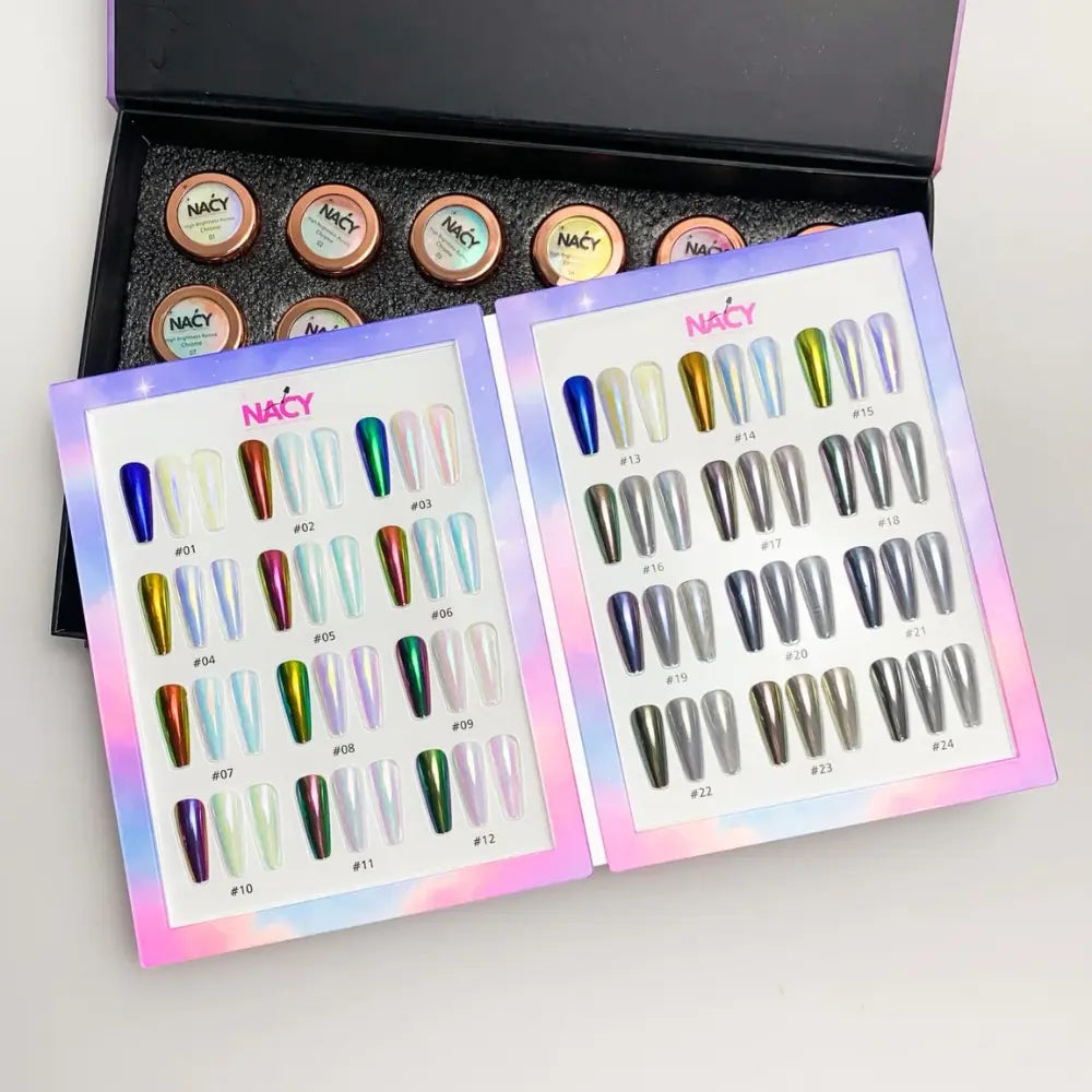 Nacy High Brightness Auora Chrome Mirror Powder Set 24 Colors