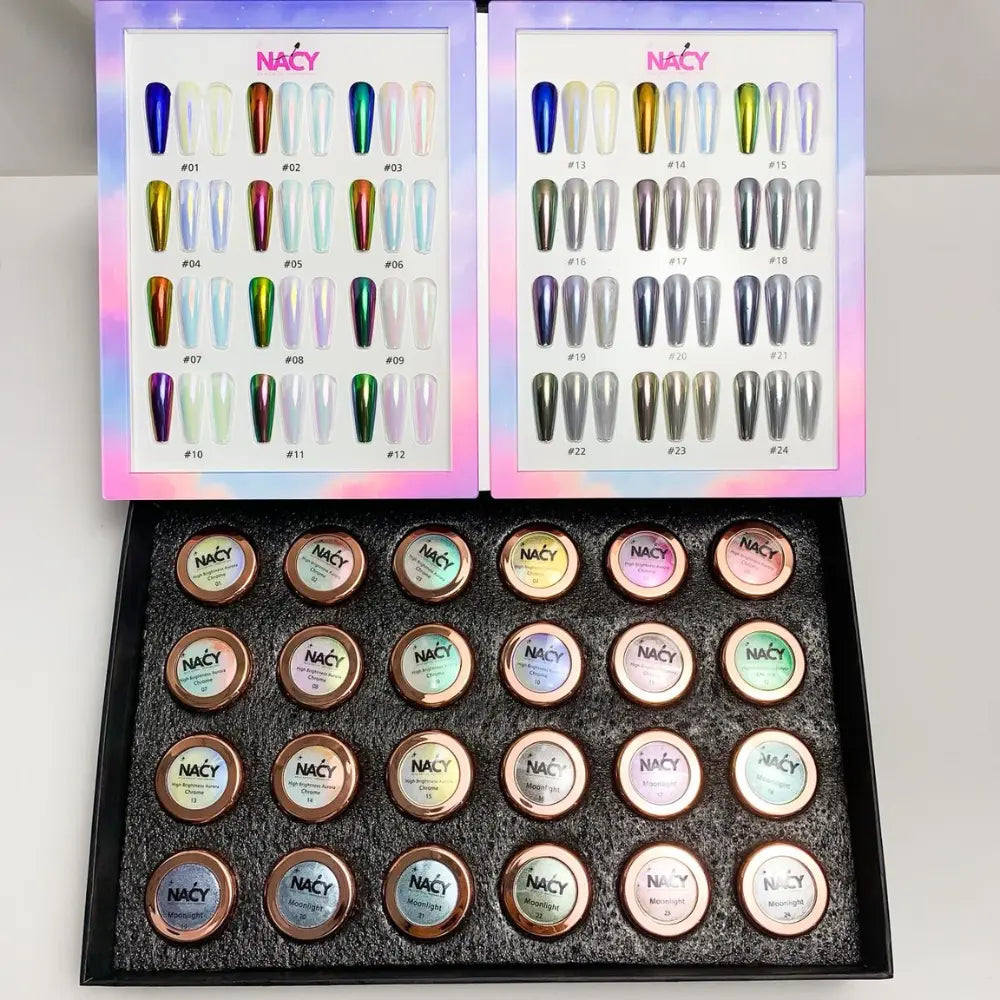 Nacy High Brightness Auora Chrome Mirror Powder Set 24 Colors