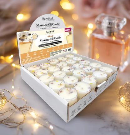 Floral Tea Light Massage Oil Candle – (50pc)