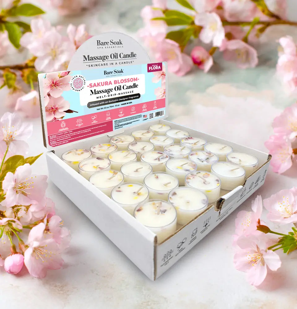 Floral Tea Light Massage Oil Candle – (50pc)