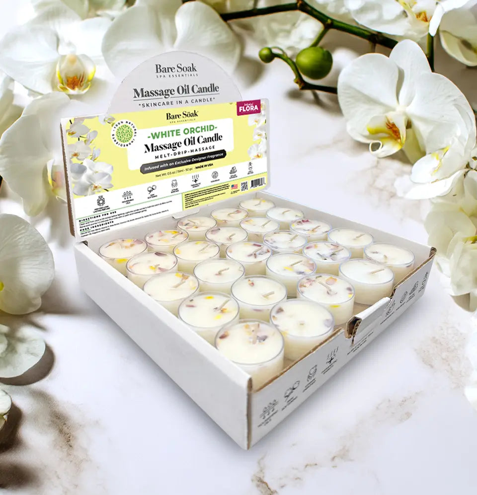 Floral Tea Light Massage Oil Candle – (50pc)