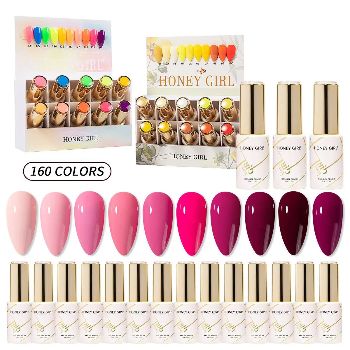 HONEY GIRL Gel Polish Set – 160 Colors - 12ml each