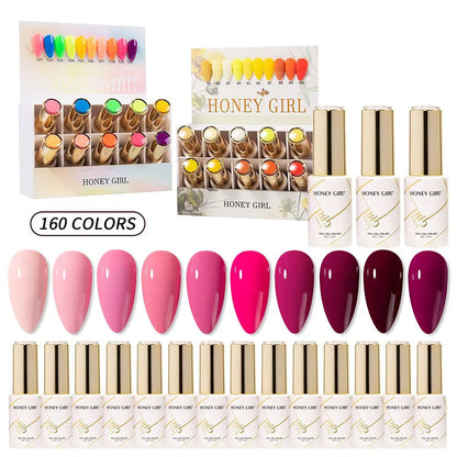 HONEY GIRL Gel Polish Set – 160 Colors - 12ml each