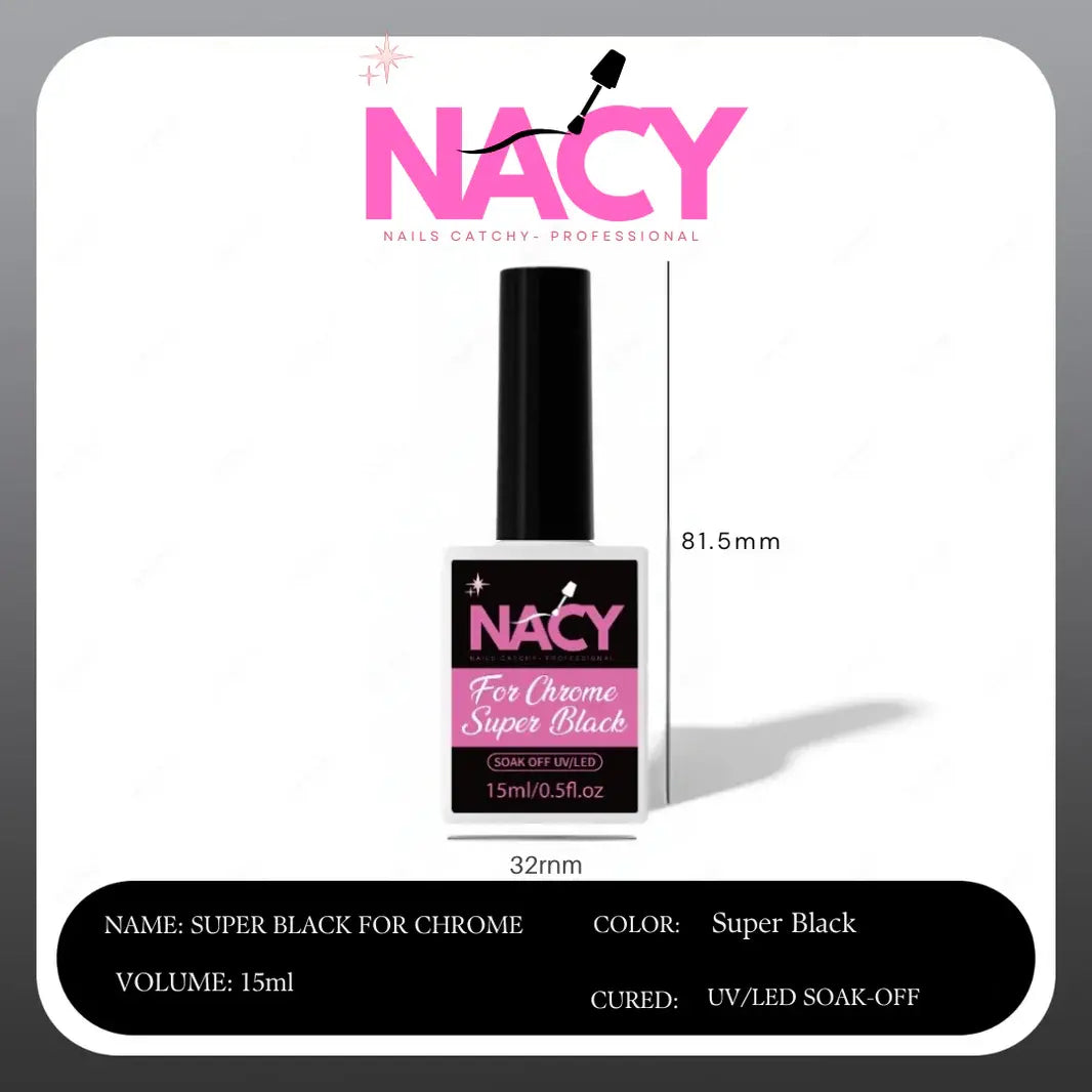 Set Nacy Chrome Super Black &amp; White Gel 0.5oz