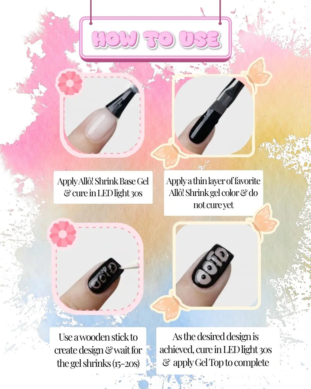 ALLÔ Shrink Gel Art Design - Available in 12 colors